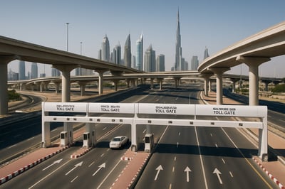 Modern toll road infrastructure in Dubai Modern toll road infrastructure in Dubai